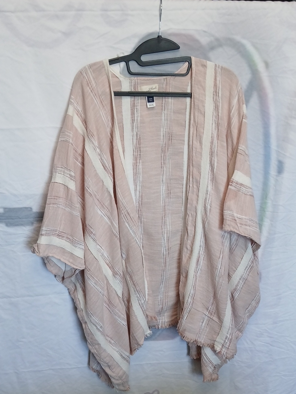 Universal Thread Pink and White Striped Kimono